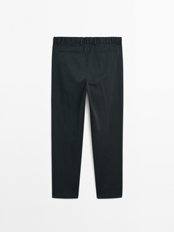 Massimo Dutti Джоггеры из смесового хлопка. темно-синий