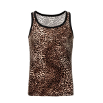 Стильная мужская майка с леопардовым принтом (Размер: L) (Цвет: коричневый)