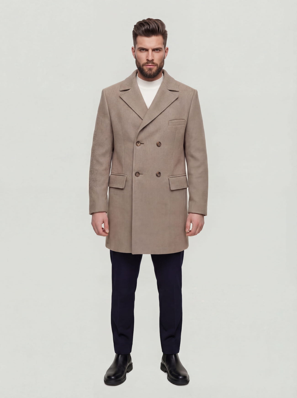 Мужское пальто (бежевое) С28