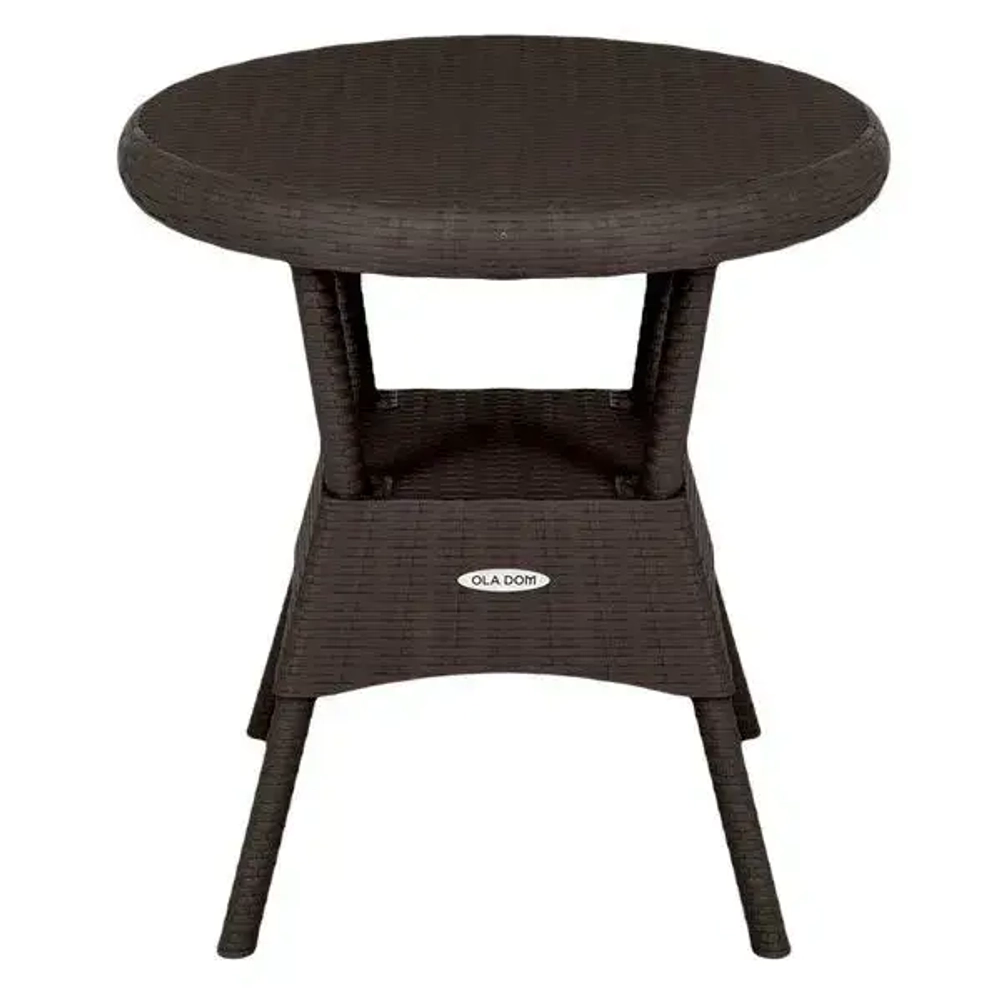 Стол круглый RATTAN Ola Dom коричневый 700х720мм