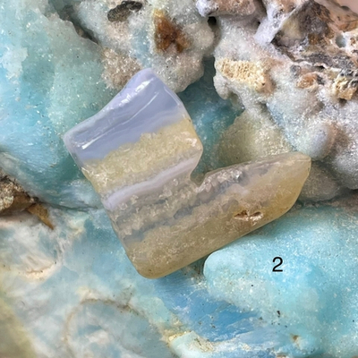 49452  Агат голубой Сапфирин Бусина срез 18-20мм