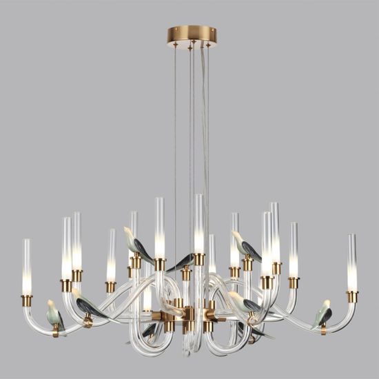 5431/37L L-VISION ODL_EX24 123 золотой(под латунь)/белый градиент/беж./зеленый/ металл/стекло/керамика Люстра LED 37W 4000K LARK