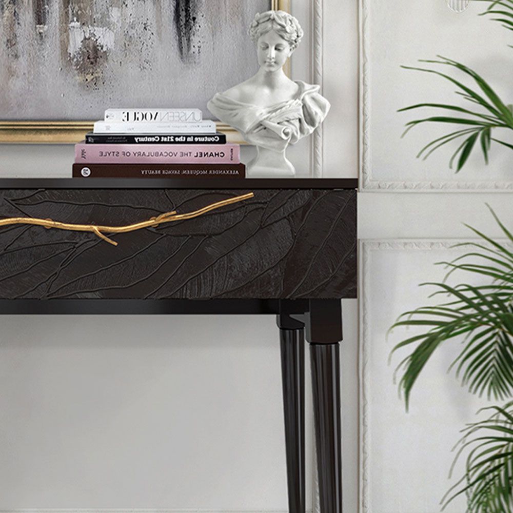 Консоль Арт Колор leaves Стайл Голд Терпкий коричневый