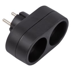 S-ES2-16O BLACK Разветвитель сетевой. б-з. 2 гнезда. 16А. 3500Вт. Черный. ТМ Uniel