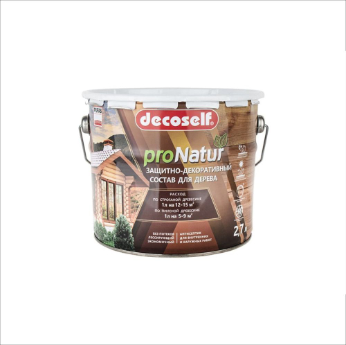 Decoself ПУФАС Антисептик лессирующий для дерева Персик 2,7л