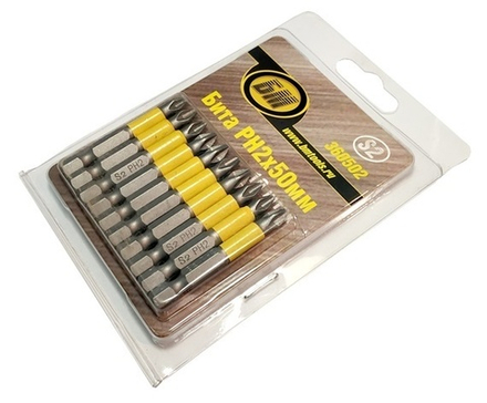 Биты PZ2х50 мм S2 10 шт БМ