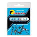 Карабин с вертлюгом для рыбалки AQUA SY-3013 №04 (упк. 8 шт.)