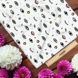 Ткань лен глазики и ресницы