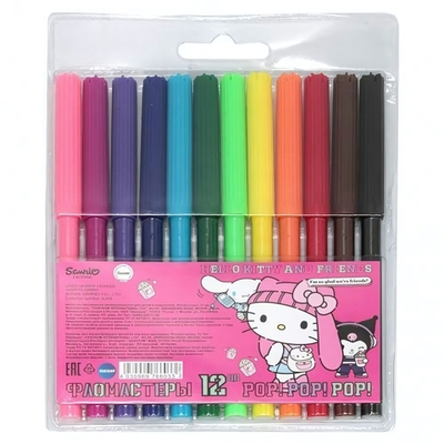 Фломастеры 12цв. "Hello Kitty and Friends" на вод.основе, вентилир.колпач. морозостойкие (Центрум)