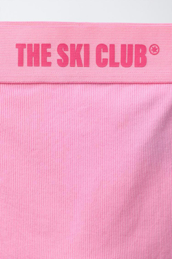 ZARA ТЕРМОЛЕГИНСЫ В РУБЧИК С РЕЛЬЕФНОЙ НАДПИСЬЮ, РОЗОВЫЙ