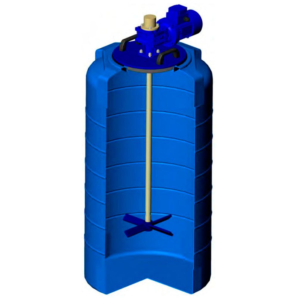 Емкость T 300 синий с лопастной мешалкой ЭкоПром 300 л. вертикальная цилиндрическая (605x605x1175см;21кг;Синий) - арт.557650