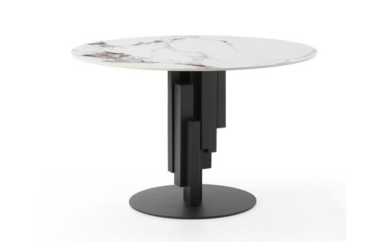 Стол круглый Verona 120 см керамика белый мрамор