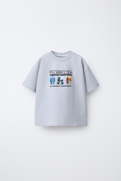 ZARA ФУТБОЛКА С ПРИНТОМ TRANSFORMERS®, СЕРЫЙ