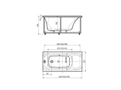 Акриловая ванна Aquatek (Акватек) Альфа 150х70, с каркасом, с фронтальной панелью, со сливом-переливом