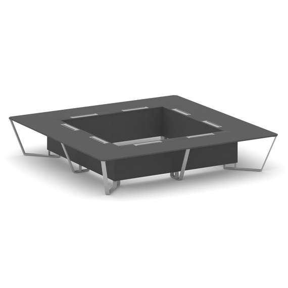 Steel Meet Стол переговорный квадратный KD-PR.B.SP-20K2 Антрацит/Металл Серый 4000*4000*750