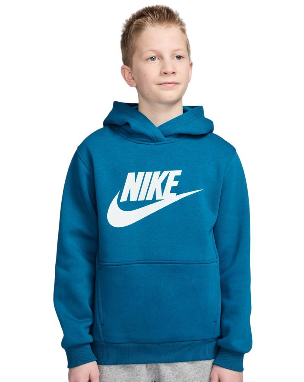 Детская теннисная толстовка Nike Kids Sportswear Club Fleece - green abyss/white