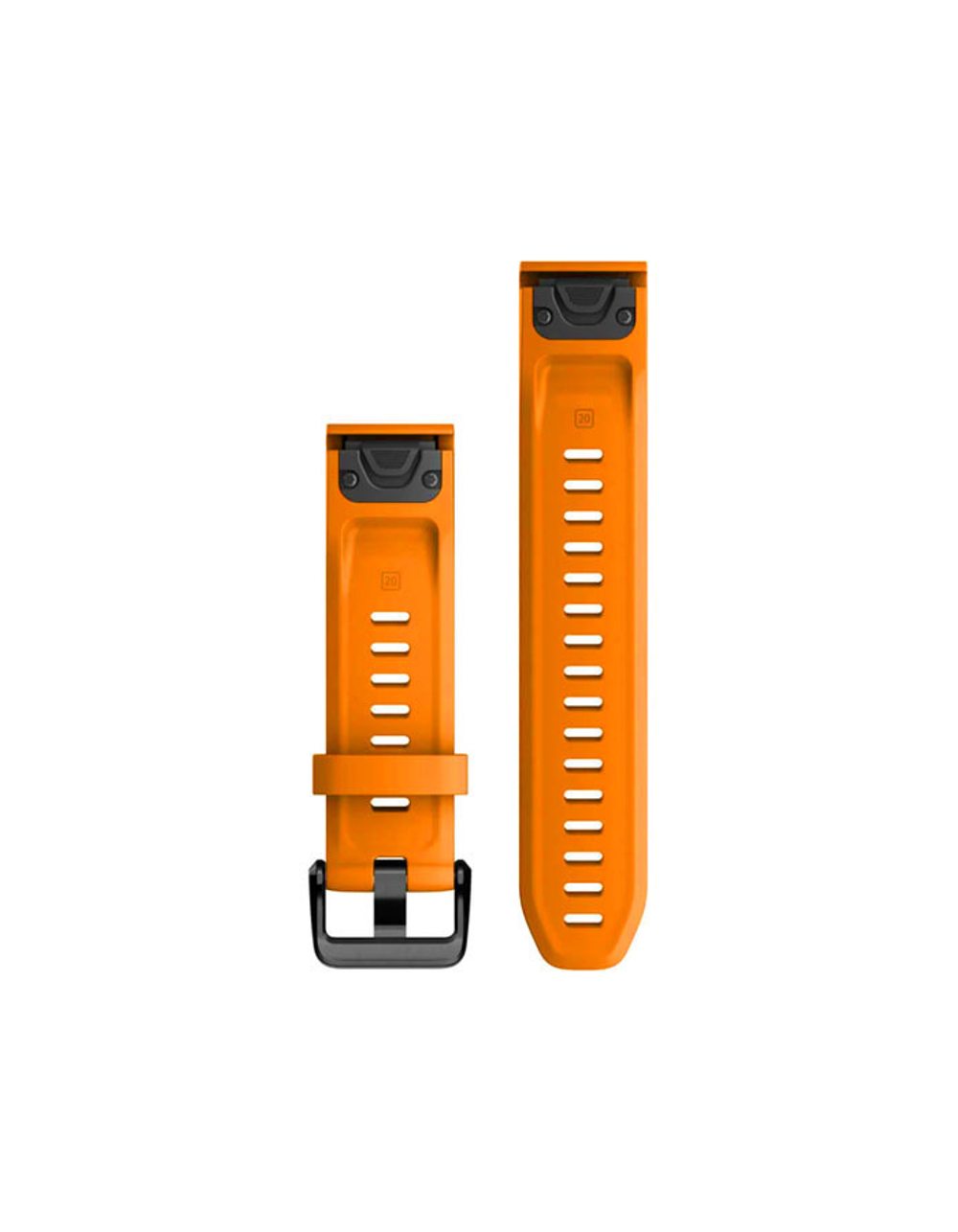 Ремешок 20 мм для Garmin Fenix 7S, Fenix 6S, Fenix 5S, Instinct 2S, Epix Pro Gen 2 (42 mm) силиконовый быстросъемный (Оранжевый)