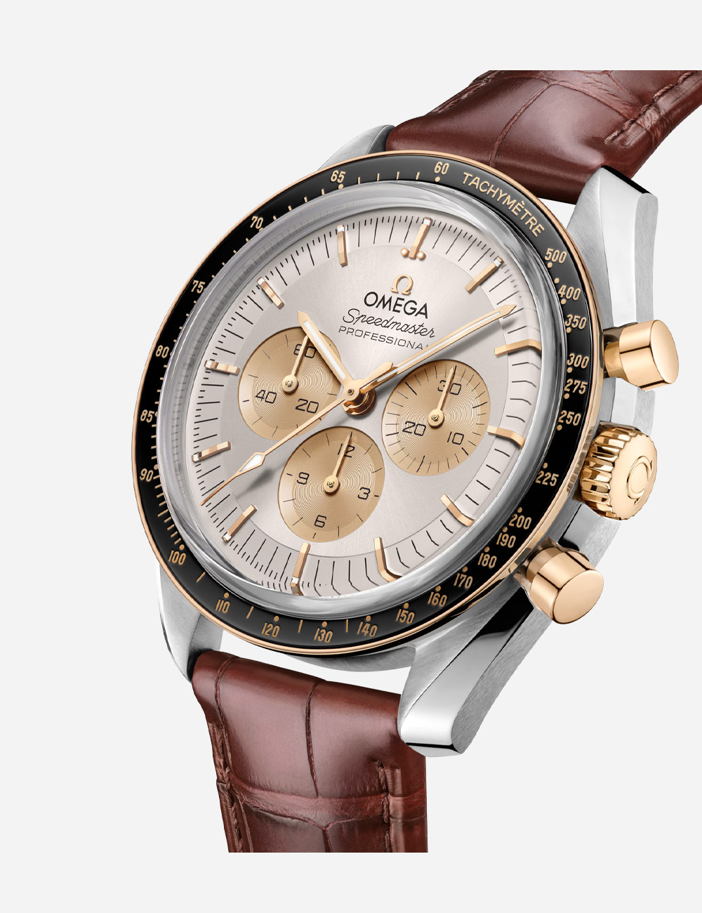 Наручные часы Omega Speedmaster Moonwatch Professinal Aligator "Gold"