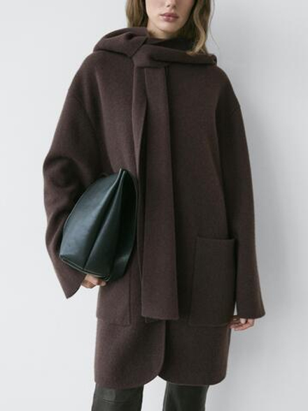 Massimo Dutti Длинный кашемировый кардиган, коричневый