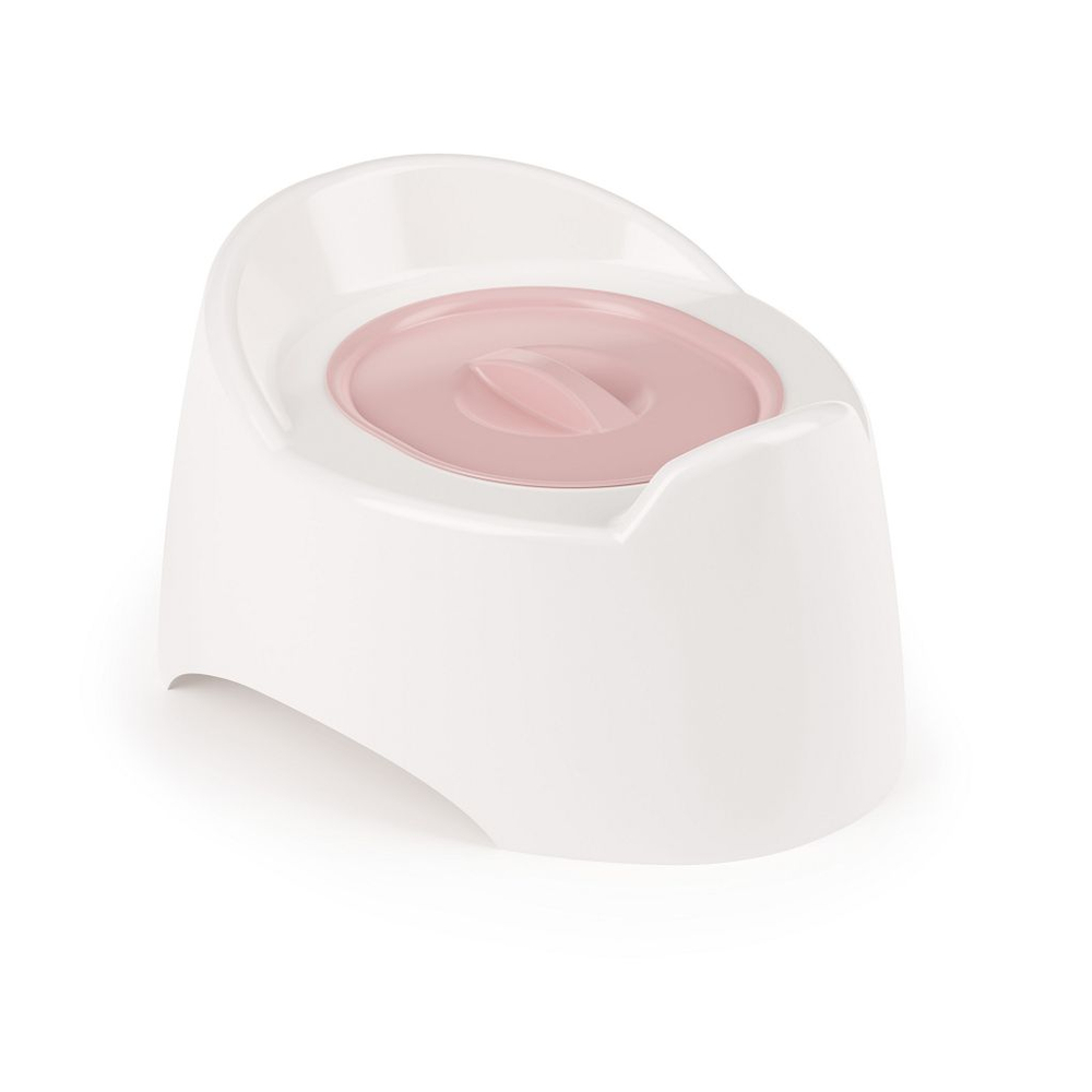 1_Горшок туалетный детский "Малышок" с крышкой, розовый. 282х200х145 мм (1324)