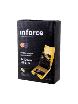 Набор сверл по металлу 19 предметов, 1-10 мм, HSS-G Inforce 11-01-704