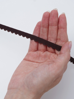 Бельевая резинка шоколад ажурная ширина 8 мм с учетом фестона