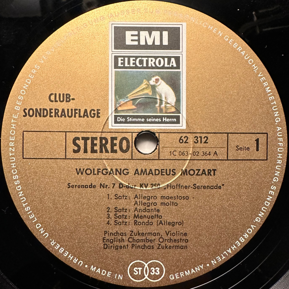 Моцарт - Серенада Nr.7 Ре мажор "Хаффнер" (Германия 1973г.)