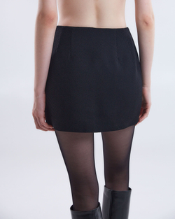 Юбка мини из шерсти черный