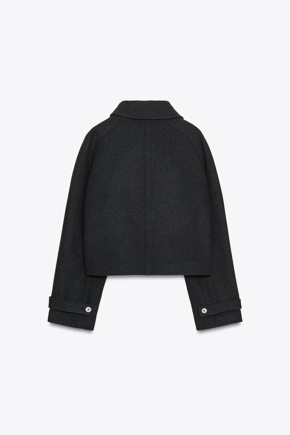 ZARA КОРОТКИЙ ТРЕНЧ С ШЕРСТЬЮ — ZW COLLECTION, ТЕМНО-СЕРЫЙ