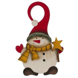 GAEM Изделие декоративное подвесное "Дед мороз/Снеговик", L8 W1,5 H13 см, 4в.