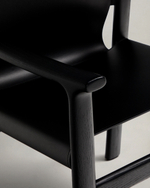 Стул Jan из переработанной кожи черного цвета и ясеня в черном цвете