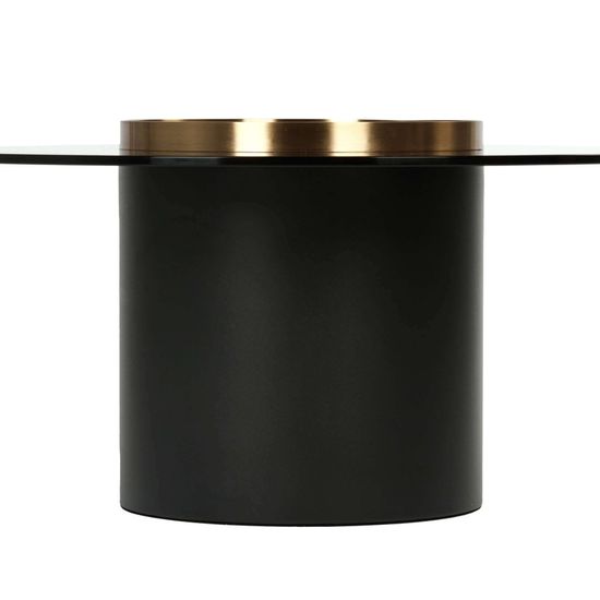 Кофейный стол Nille диаметр 80, сталь и стекло