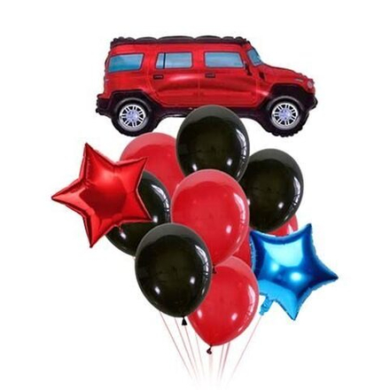 Фонтан из шаров "Джип красный"