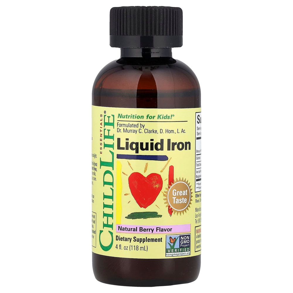 ChildLife Essentials, Liquid Iron, с натуральным ягодным вкусом, 118 мл (4 жидк. унции)