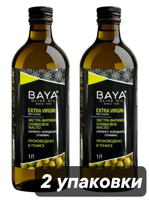 Масло оливковое Baya Extra Virgin холодный отжим 1 л x 2 шт