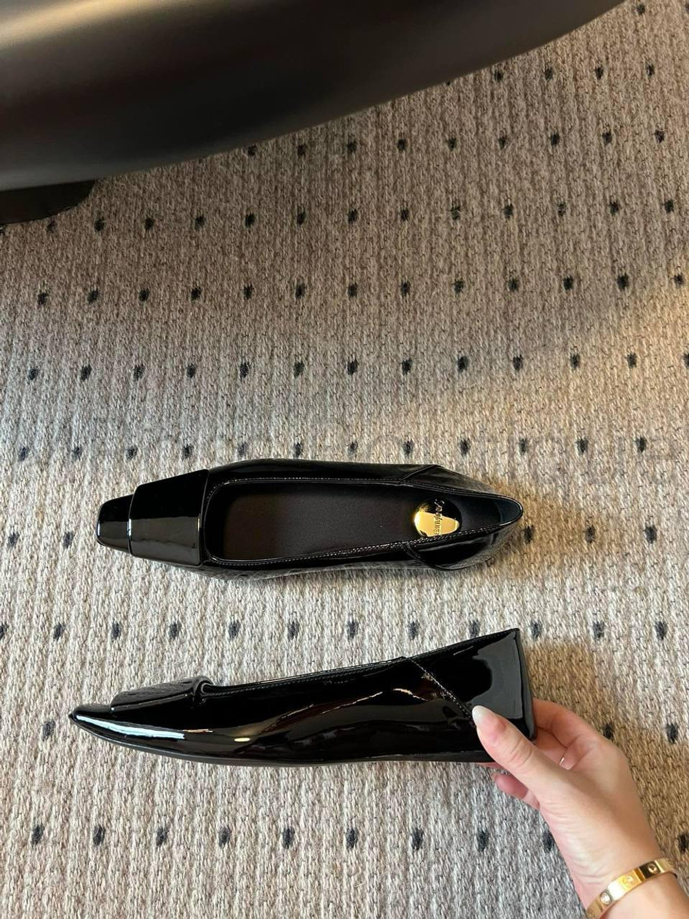 Балетки Saint Laurent черные лакированные