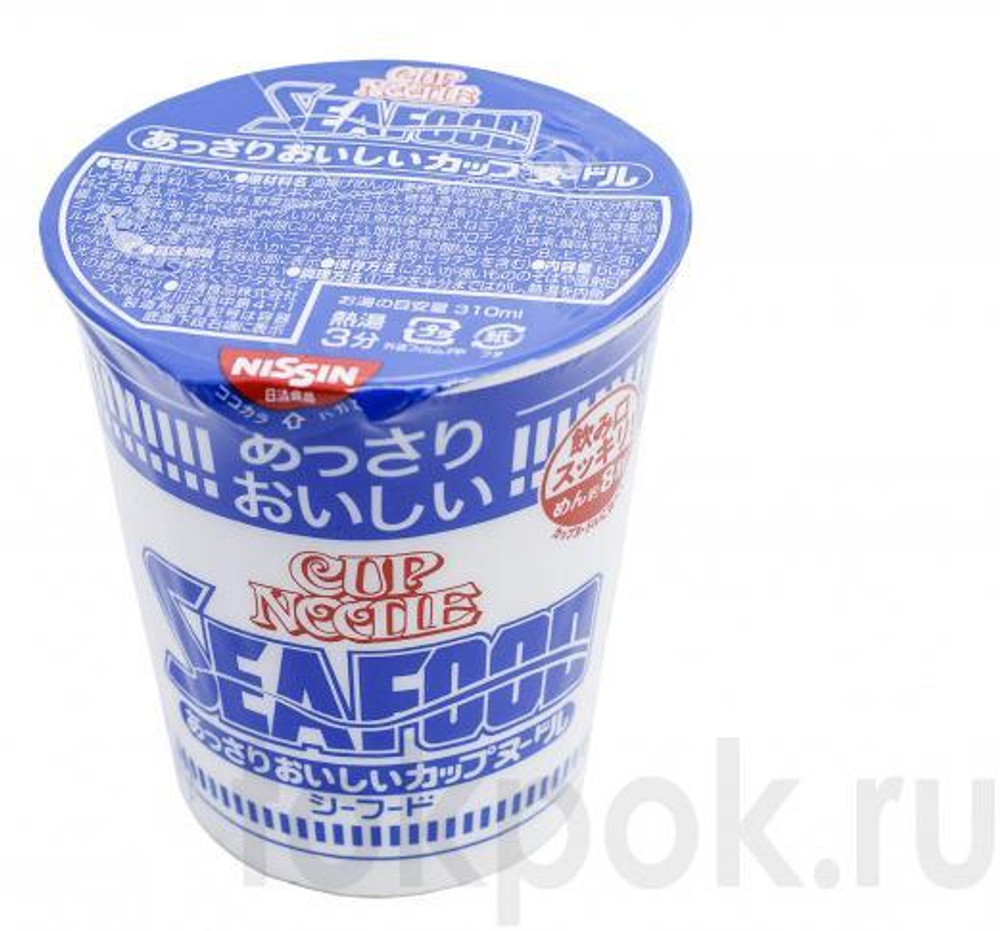 Лапша со вкусом морепродуктов (низкокаллорийная) Nissin Cup Noodle Seafood, 60 гр