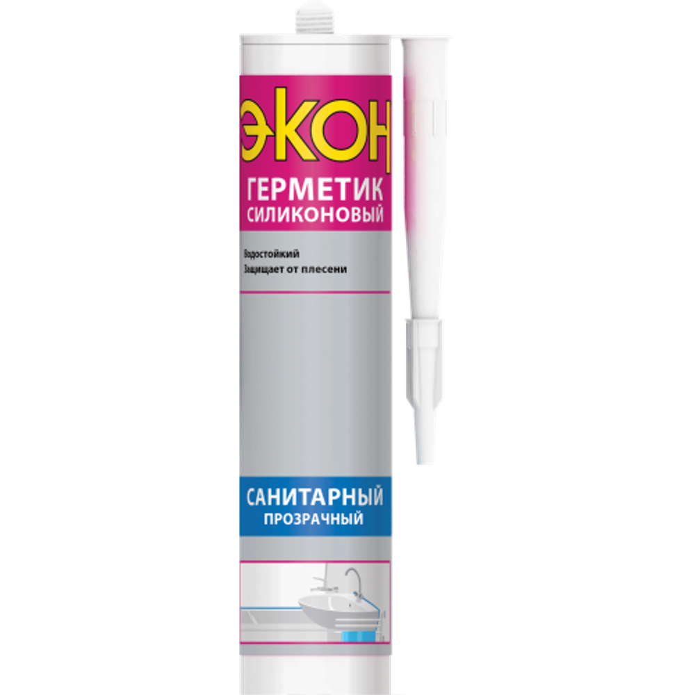 Герметик Экон 2229116 санитарный прозрачный 280 мл.