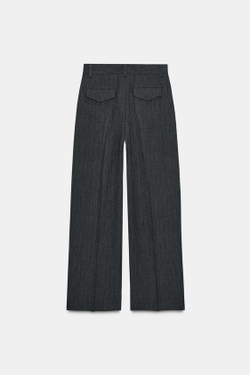 ZARA БРЮКИ ИЗ ТКАНЕВОЙ СТРУКТУРЫ — ZW COLLECTION, СЕРЫЙ МЕЛАНЖ