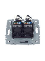 BRITE Розетка компьютерная двойная RJ45 кат.5E РК10-2-БрМ маренго IEK