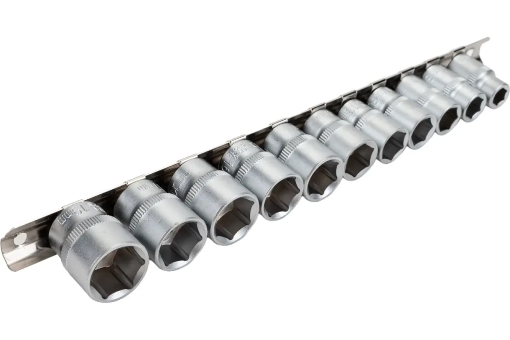 Набор торцевых головок RF-3111-5: 3/8"DR 6-гранных на планке 11пр. ROCKFORCE