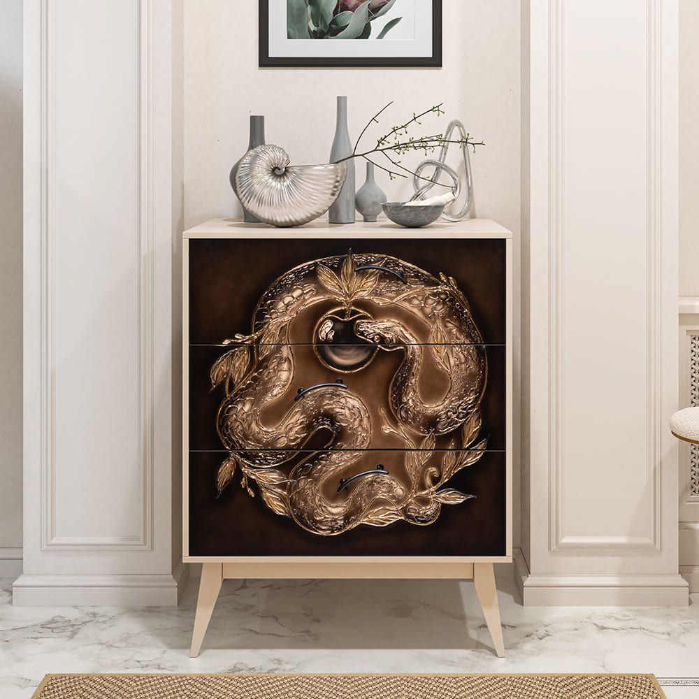 Комод Яблоко Евы с 3 ящиками Айвори