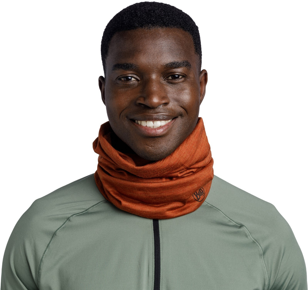 Тонкий шерстяной шарф-труба Buff Merino Lightweight Solid Cinnamon