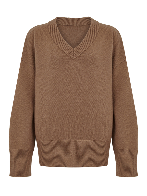 Oversized jumper chocolate color