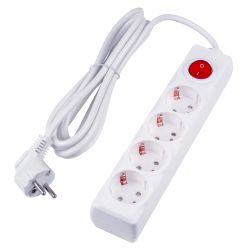 S-GCU4-3B WHITE Удлинитель серии Ultra. шнур 3м.. 4 гнезда. 16A. с-з. Белый. TM Uniel