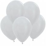 S Шар 10"/25 см перламутр, серебро / Silver (БГ-15)