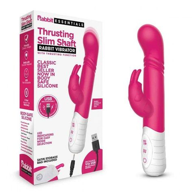 Розовый массажер для G-точки Slim Shaft thrusting G-spot Rabbit - 23 см. (Цвет: розовый)
