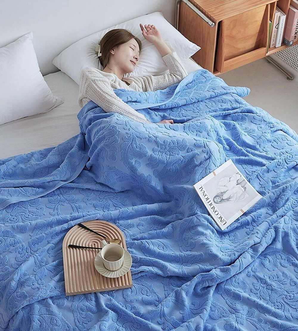 Простыня махровая / покрывало 180х220, 100% хлопок, арт. 03