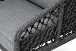 "Канны" лаунж-зона 4-местная из роупа узелкового плетения, каркас алюминий, роуп темно-серый