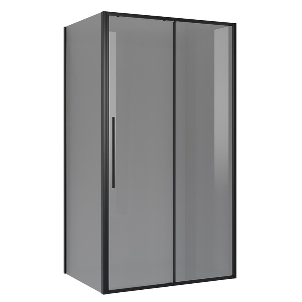 Душевое ограждение Niagara Nova NG-85-12TB-TB80-34 (120х80х195) прямоугольник,черный матовый,дверь раздвижная,стекло тонированное,2 места